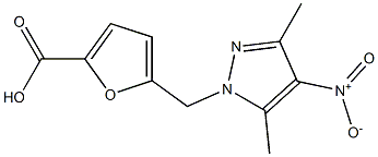 5-[(3,5-dimethyl-4-nitro-1H-pyrazol-1-yl)methyl]furan-2-carboxylic acid Struktur