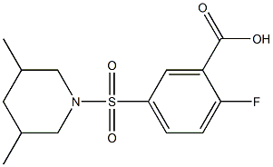 5-[(3,5-dimethylpiperidine-1-)sulfonyl]-2-fluorobenzoic acid Struktur