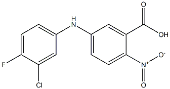 5-[(3-chloro-4-fluorophenyl)amino]-2-nitrobenzoic acid Struktur