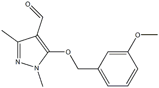 5-[(3-methoxyphenyl)methoxy]-1,3-dimethyl-1H-pyrazole-4-carbaldehyde Struktur