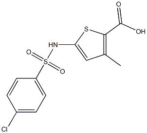 5-[(4-chlorobenzene)sulfonamido]-3-methylthiophene-2-carboxylic acid Struktur