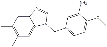 5-[(5,6-dimethyl-1H-1,3-benzodiazol-1-yl)methyl]-2-methoxyaniline Struktur