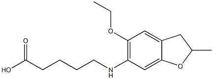 5-[(5-ethoxy-2-methyl-2,3-dihydro-1-benzofuran-6-yl)amino]pentanoic acid Struktur