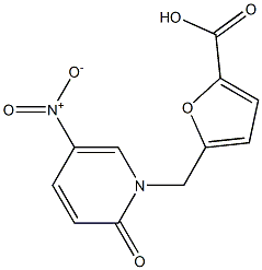 5-[(5-nitro-2-oxo-1,2-dihydropyridin-1-yl)methyl]furan-2-carboxylic acid Struktur