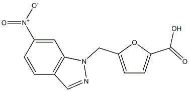 5-[(6-nitro-1H-indazol-1-yl)methyl]furan-2-carboxylic acid Struktur