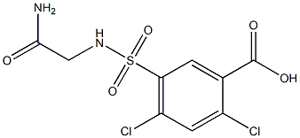 5-[(carbamoylmethyl)sulfamoyl]-2,4-dichlorobenzoic acid Struktur