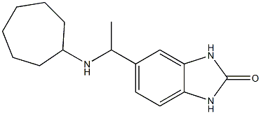 5-[1-(cycloheptylamino)ethyl]-2,3-dihydro-1H-1,3-benzodiazol-2-one Struktur