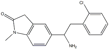 5-[1-amino-2-(2-chlorophenyl)ethyl]-1-methyl-2,3-dihydro-1H-indol-2-one Struktur