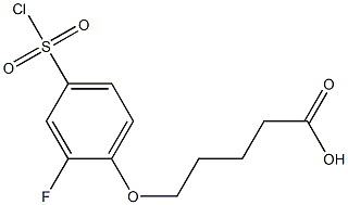 5-[4-(chlorosulfonyl)-2-fluorophenoxy]pentanoic acid Struktur