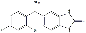 5-[amino(2-bromo-4-fluorophenyl)methyl]-2,3-dihydro-1H-1,3-benzodiazol-2-one Struktur