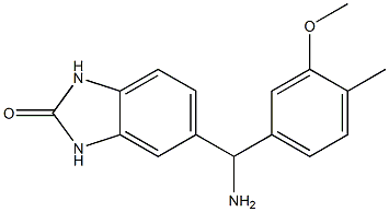 5-[amino(3-methoxy-4-methylphenyl)methyl]-2,3-dihydro-1H-1,3-benzodiazol-2-one Struktur