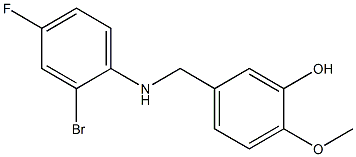 5-{[(2-bromo-4-fluorophenyl)amino]methyl}-2-methoxyphenol Struktur