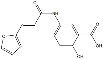 5-{[(2E)-3-(2-furyl)prop-2-enoyl]amino}-2-hydroxybenzoic acid Struktur