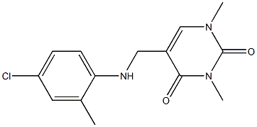 5-{[(4-chloro-2-methylphenyl)amino]methyl}-1,3-dimethyl-1,2,3,4-tetrahydropyrimidine-2,4-dione Struktur