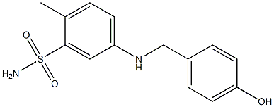 5-{[(4-hydroxyphenyl)methyl]amino}-2-methylbenzene-1-sulfonamide Struktur