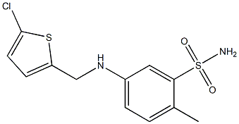 5-{[(5-chlorothiophen-2-yl)methyl]amino}-2-methylbenzene-1-sulfonamide Struktur