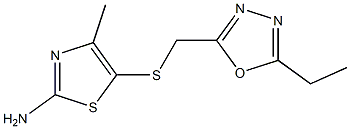 5-{[(5-ethyl-1,3,4-oxadiazol-2-yl)methyl]sulfanyl}-4-methyl-1,3-thiazol-2-amine Struktur