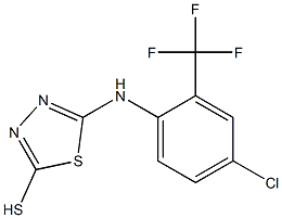 5-{[4-chloro-2-(trifluoromethyl)phenyl]amino}-1,3,4-thiadiazole-2-thiol Struktur