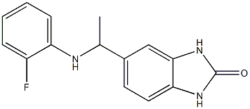 5-{1-[(2-fluorophenyl)amino]ethyl}-2,3-dihydro-1H-1,3-benzodiazol-2-one Struktur