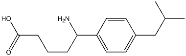 5-amino-5-[4-(2-methylpropyl)phenyl]pentanoic acid Struktur