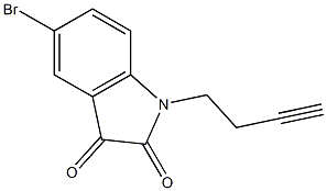 5-bromo-1-(but-3-yn-1-yl)-2,3-dihydro-1H-indole-2,3-dione Struktur