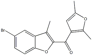 5-bromo-2-[(2,5-dimethylfuran-3-yl)carbonyl]-3-methyl-1-benzofuran Struktur