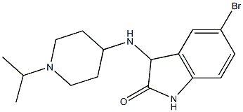 5-bromo-3-{[1-(propan-2-yl)piperidin-4-yl]amino}-2,3-dihydro-1H-indol-2-one Struktur