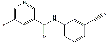 5-bromo-N-(3-cyanophenyl)pyridine-3-carboxamide Struktur