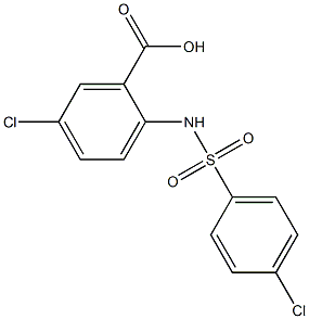 5-chloro-2-[(4-chlorobenzene)sulfonamido]benzoic acid Struktur