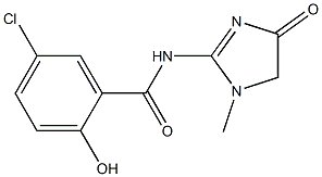 5-chloro-2-hydroxy-N-(1-methyl-4-oxo-4,5-dihydro-1H-imidazol-2-yl)benzamide Struktur