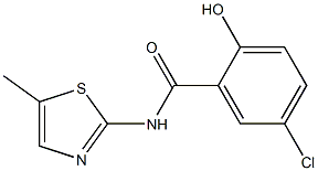 5-chloro-2-hydroxy-N-(5-methyl-1,3-thiazol-2-yl)benzamide Struktur