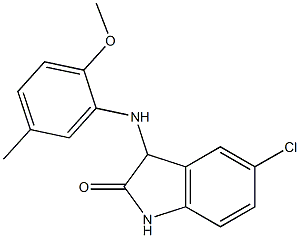 5-chloro-3-[(2-methoxy-5-methylphenyl)amino]-2,3-dihydro-1H-indol-2-one Struktur