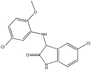 5-chloro-3-[(5-chloro-2-methoxyphenyl)amino]-2,3-dihydro-1H-indol-2-one Struktur