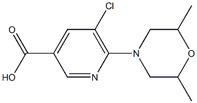 5-chloro-6-(2,6-dimethylmorpholin-4-yl)pyridine-3-carboxylic acid Struktur