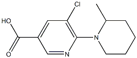 5-chloro-6-(2-methylpiperidin-1-yl)pyridine-3-carboxylic acid Struktur