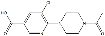 5-chloro-6-(4-acetylpiperazin-1-yl)pyridine-3-carboxylic acid Struktur