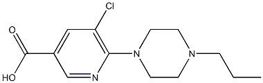 5-chloro-6-(4-propylpiperazin-1-yl)pyridine-3-carboxylic acid Struktur