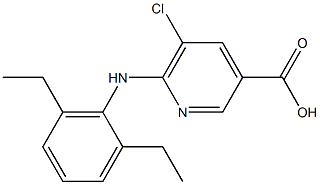 5-chloro-6-[(2,6-diethylphenyl)amino]pyridine-3-carboxylic acid Struktur