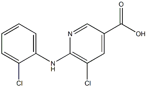 5-chloro-6-[(2-chlorophenyl)amino]pyridine-3-carboxylic acid Struktur