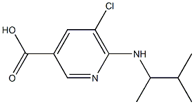 5-chloro-6-[(3-methylbutan-2-yl)amino]pyridine-3-carboxylic acid Struktur