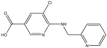 5-chloro-6-[(pyridin-2-ylmethyl)amino]pyridine-3-carboxylic acid Struktur