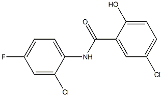 5-chloro-N-(2-chloro-4-fluorophenyl)-2-hydroxybenzamide Struktur