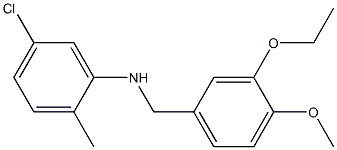 5-chloro-N-[(3-ethoxy-4-methoxyphenyl)methyl]-2-methylaniline Struktur