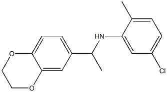 5-chloro-N-[1-(2,3-dihydro-1,4-benzodioxin-6-yl)ethyl]-2-methylaniline Struktur