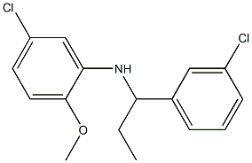 5-chloro-N-[1-(3-chlorophenyl)propyl]-2-methoxyaniline Struktur