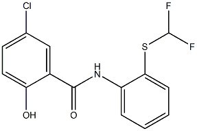 5-chloro-N-{2-[(difluoromethyl)sulfanyl]phenyl}-2-hydroxybenzamide Struktur