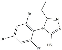 5-ethyl-4-(2,4,6-tribromophenyl)-4H-1,2,4-triazole-3-thiol Struktur