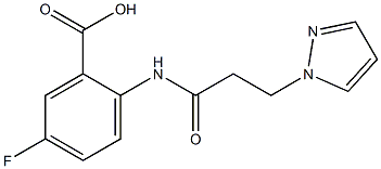 5-fluoro-2-[3-(1H-pyrazol-1-yl)propanamido]benzoic acid Struktur