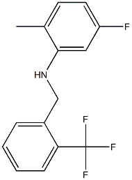 5-fluoro-2-methyl-N-{[2-(trifluoromethyl)phenyl]methyl}aniline Struktur