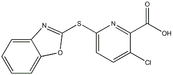 6-(1,3-benzoxazol-2-ylsulfanyl)-3-chloropyridine-2-carboxylic acid Struktur